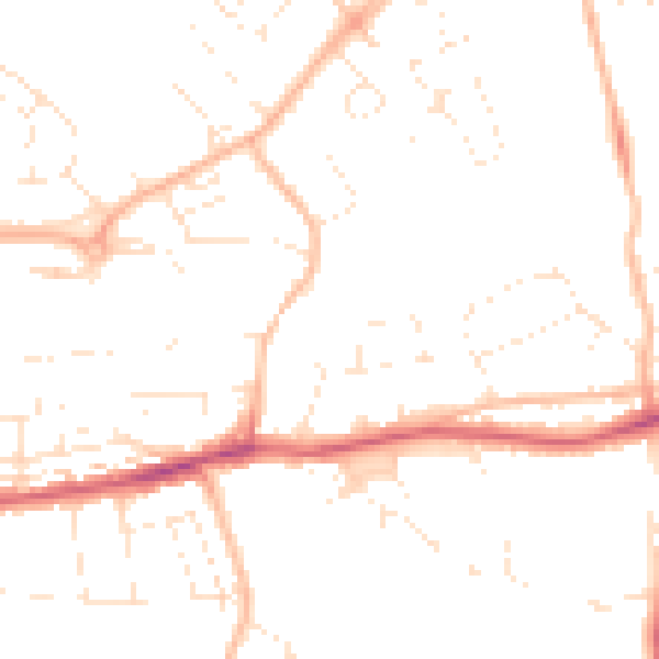 Daytime road noise heatmap for EX4 8FQ