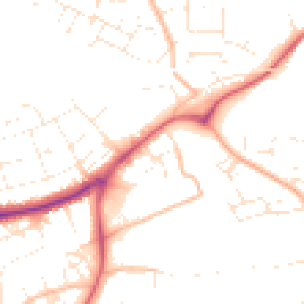 Daytime road noise heatmap for EX4 8GA