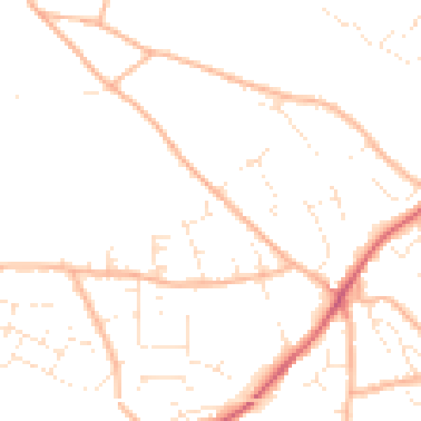 Daytime road noise heatmap for EX4 8GE