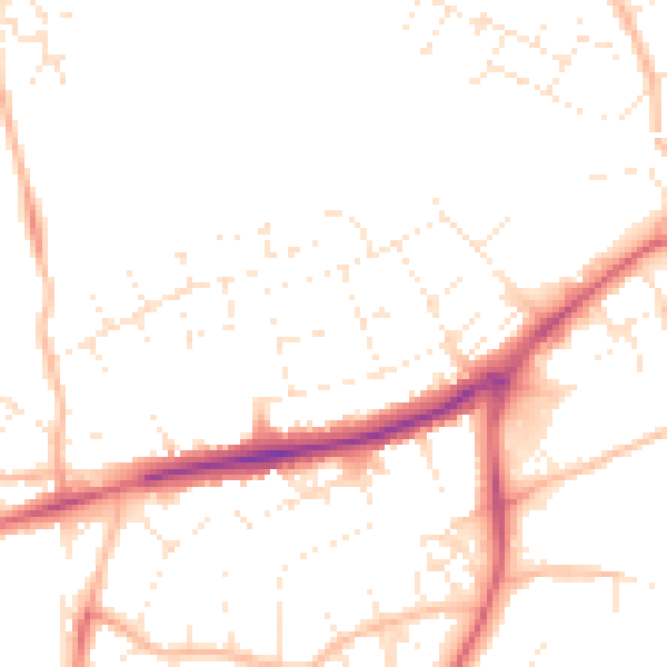 Daytime road noise heatmap for EX4 8HB