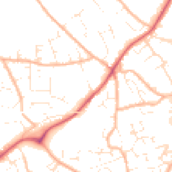 Daytime road noise heatmap for EX4 8HP