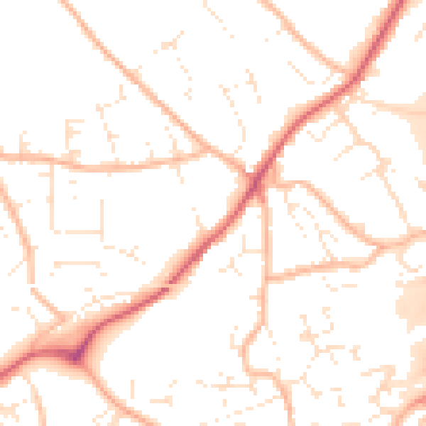 Daytime road noise heatmap for EX4 8HR