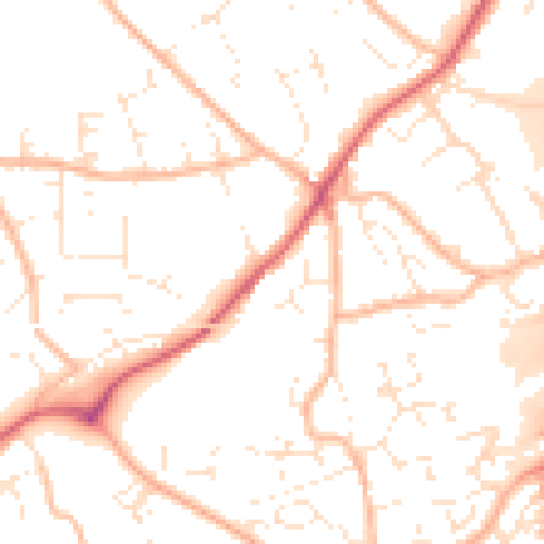 Daytime road noise heatmap for EX4 8HS