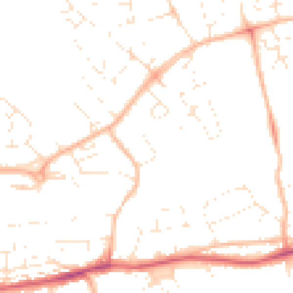 Daytime road noise heatmap for EX4 8LN