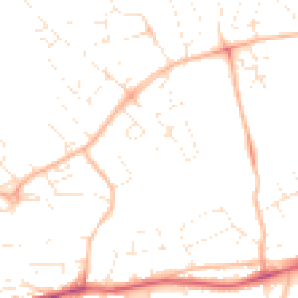 Daytime road noise heatmap for EX4 8LP