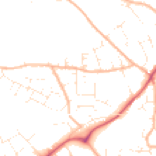 Daytime road noise heatmap for EX4 8PL
