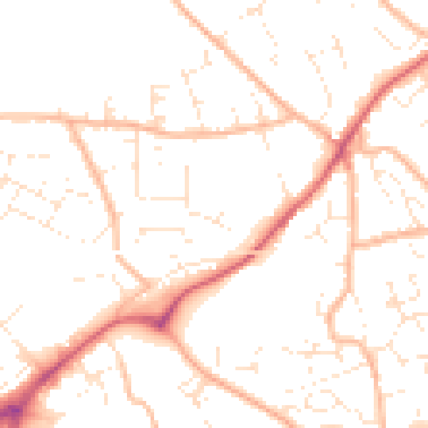 Daytime road noise heatmap for EX4 8PR