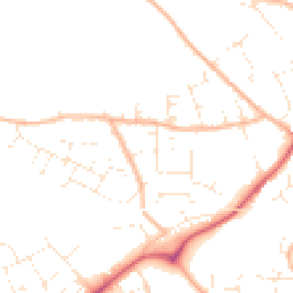 Daytime road noise heatmap for EX4 8PX