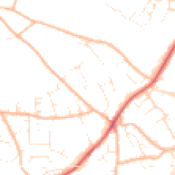 Daytime road noise heatmap for EX4 9AP