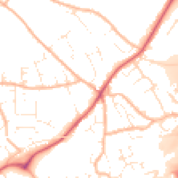 Daytime road noise heatmap for EX4 9ER