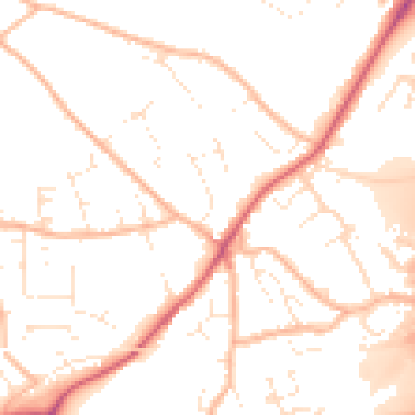 Daytime road noise heatmap for EX4 9ES