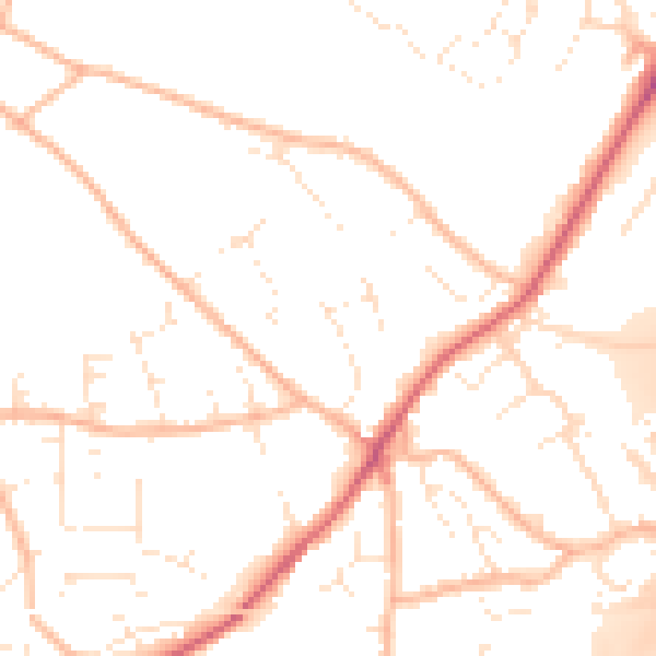 Daytime road noise heatmap for EX4 9ET