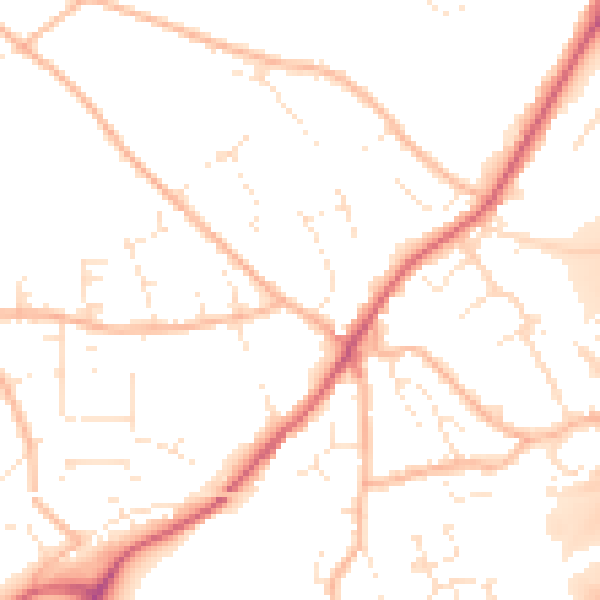 Daytime road noise heatmap for EX4 9EU