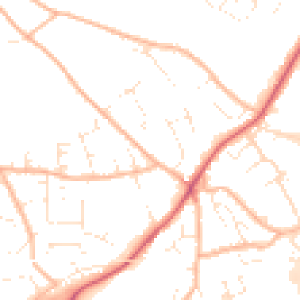 Daytime road noise heatmap for EX4 9EX