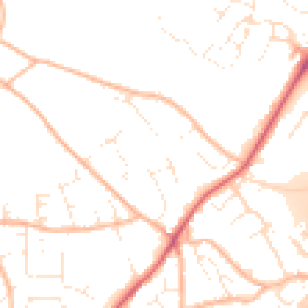 Daytime road noise heatmap for EX4 9HA