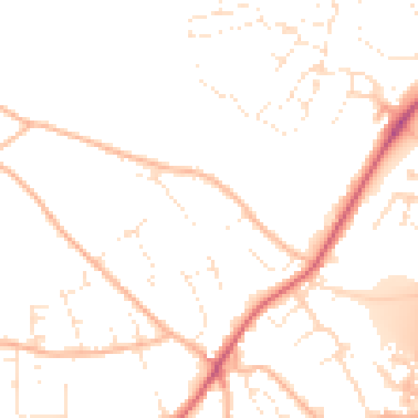 Daytime road noise heatmap for EX4 9HJ