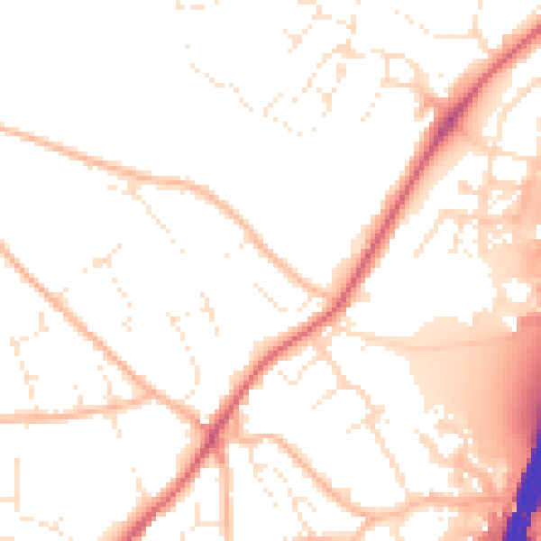 Daytime road noise heatmap for EX4 9HQ