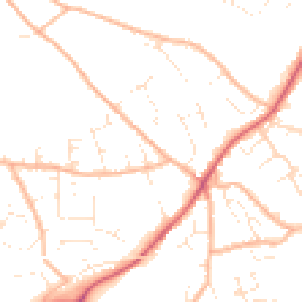 Daytime road noise heatmap for EX4 9JQ