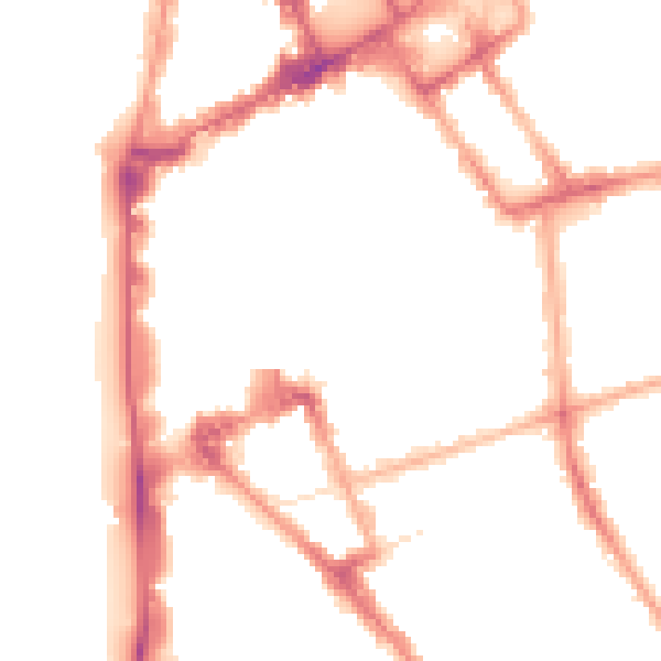 Night-time road noise heatmap for FY1 4LA