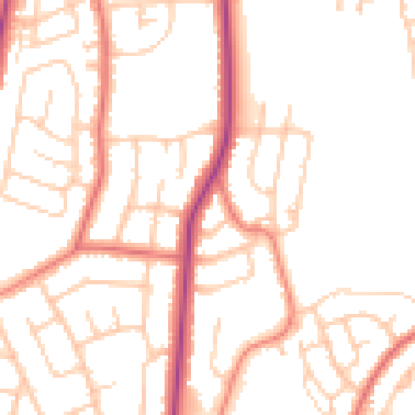 Daytime road noise heatmap for FY2 0AE