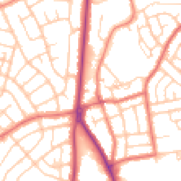 Daytime road noise heatmap for FY2 0AL