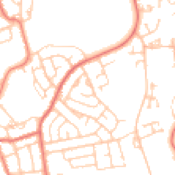 Daytime road noise heatmap for FY2 0BJ
