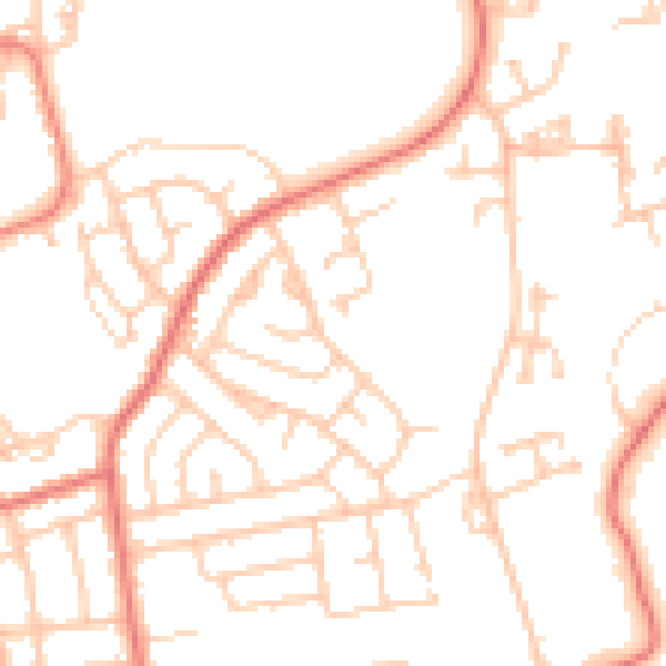 Daytime road noise heatmap for FY2 0BT