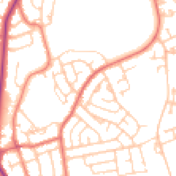 Daytime road noise heatmap for FY2 0BX