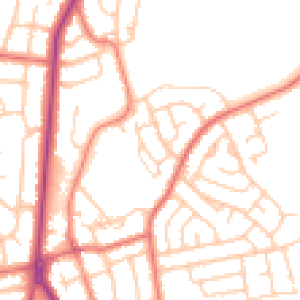 Daytime road noise heatmap for FY2 0BZ