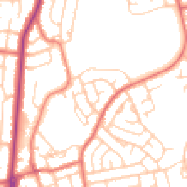 Daytime road noise heatmap for FY2 0DD