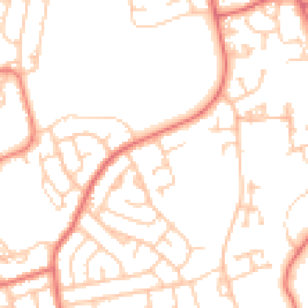 Daytime road noise heatmap for FY2 0DQ