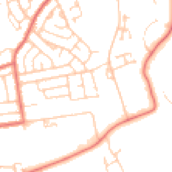 Daytime road noise heatmap for FY2 0DZ