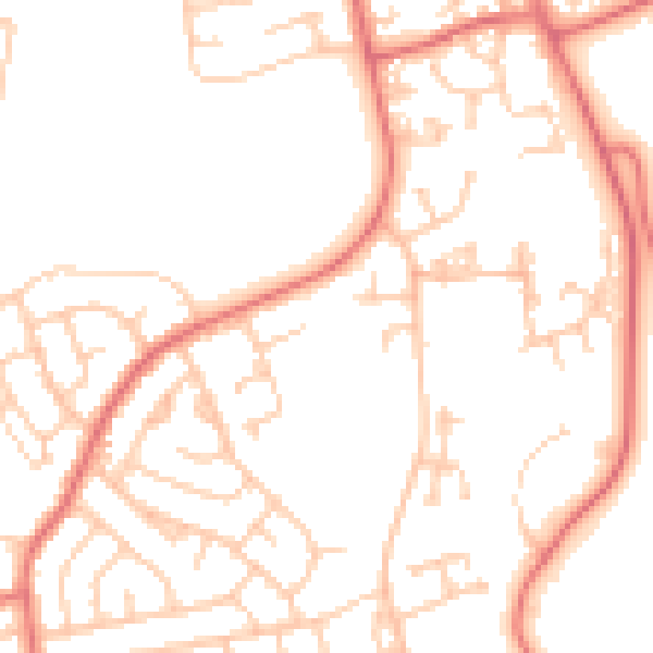 Daytime road noise heatmap for FY2 0EJ