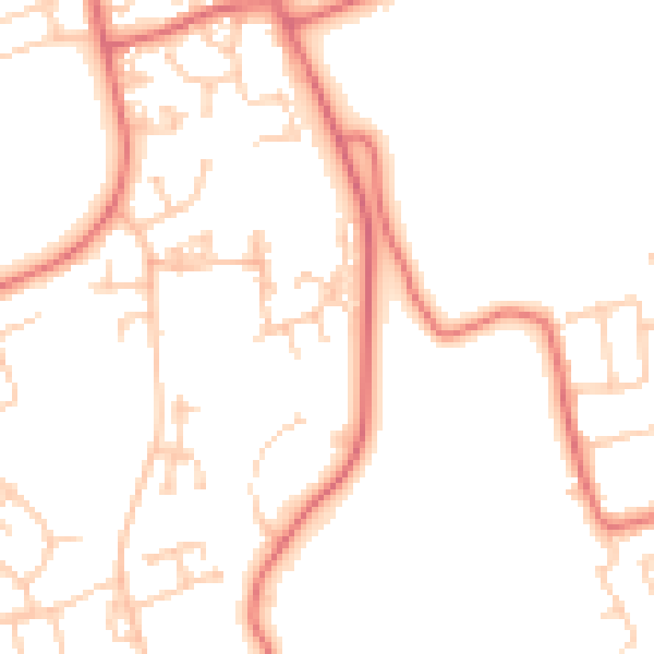Daytime road noise heatmap for FY2 0FQ
