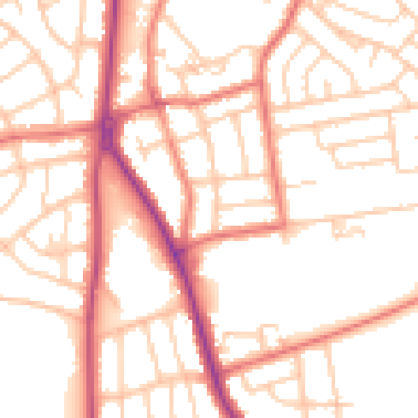 Daytime road noise heatmap for FY2 0JB