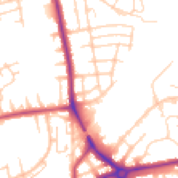 Daytime road noise heatmap for FY2 0QJ