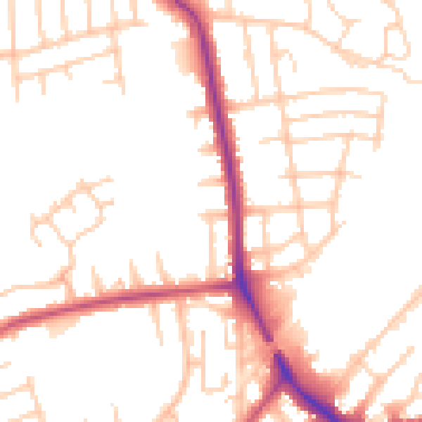 Daytime road noise heatmap for FY2 0TD