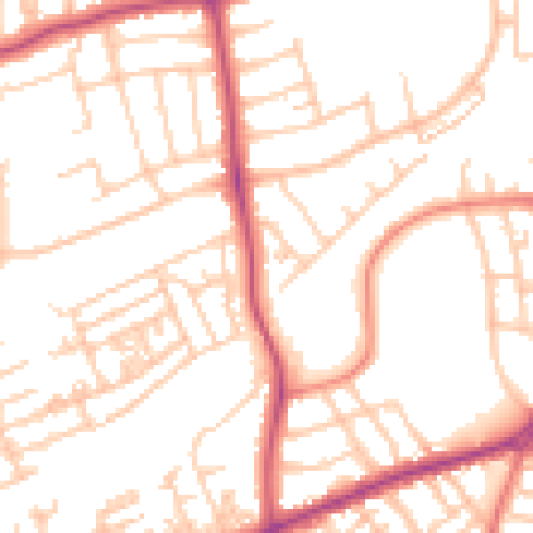 Daytime road noise heatmap for FY2 0TJ