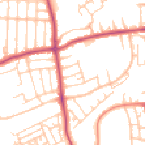 Daytime road noise heatmap for FY2 0TX