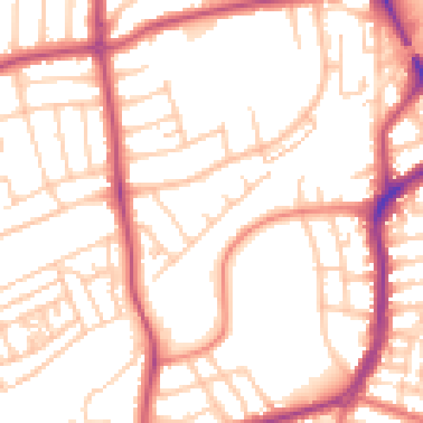 Daytime road noise heatmap for FY2 0XG