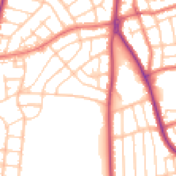 Daytime road noise heatmap for FY2 9LX