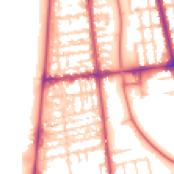 Daytime road noise heatmap for FY4 1DE