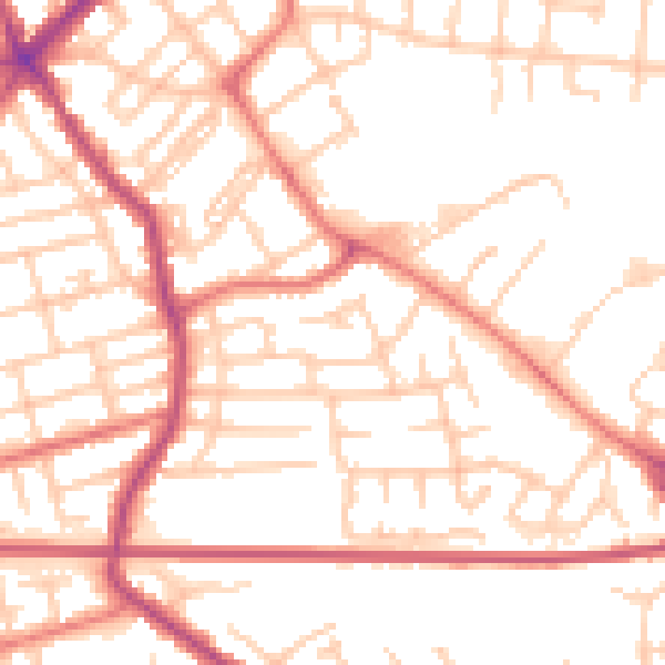 Daytime road noise heatmap for FY4 4YQ