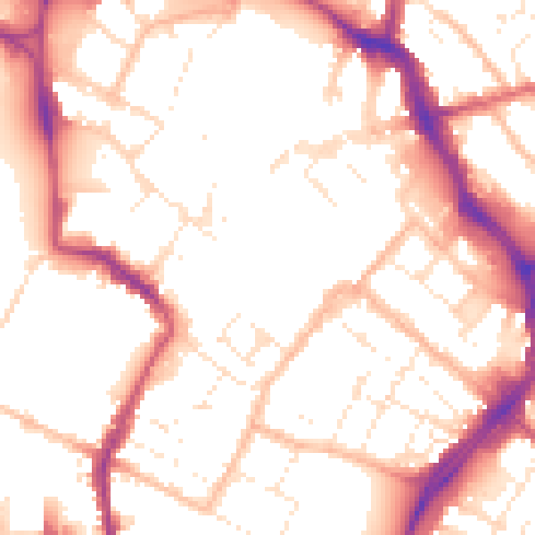 Daytime road noise heatmap for GL1 1AG