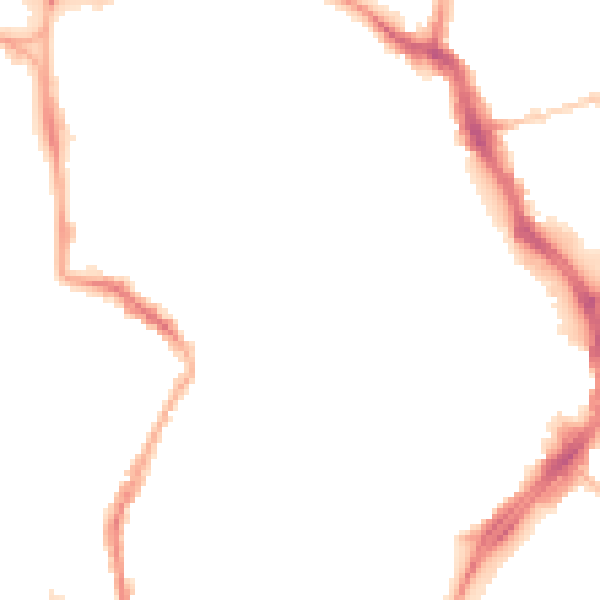 Night-time road noise heatmap for GL1 1AG