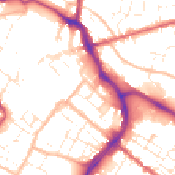 Daytime road noise heatmap for GL1 1AR