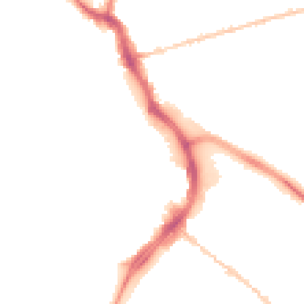 Night-time road noise heatmap for GL1 1EN