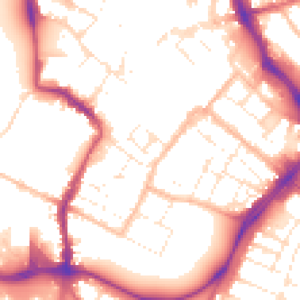 Daytime road noise heatmap for GL1 1GA