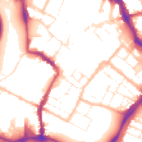 Daytime road noise heatmap for GL1 1GD