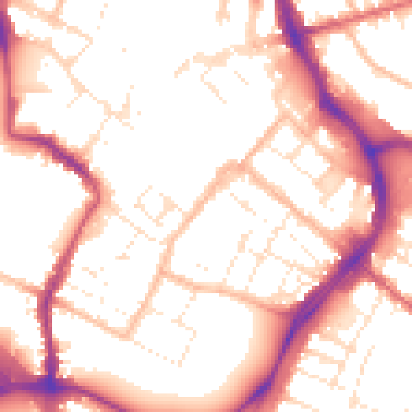 Daytime road noise heatmap for GL1 1HG
